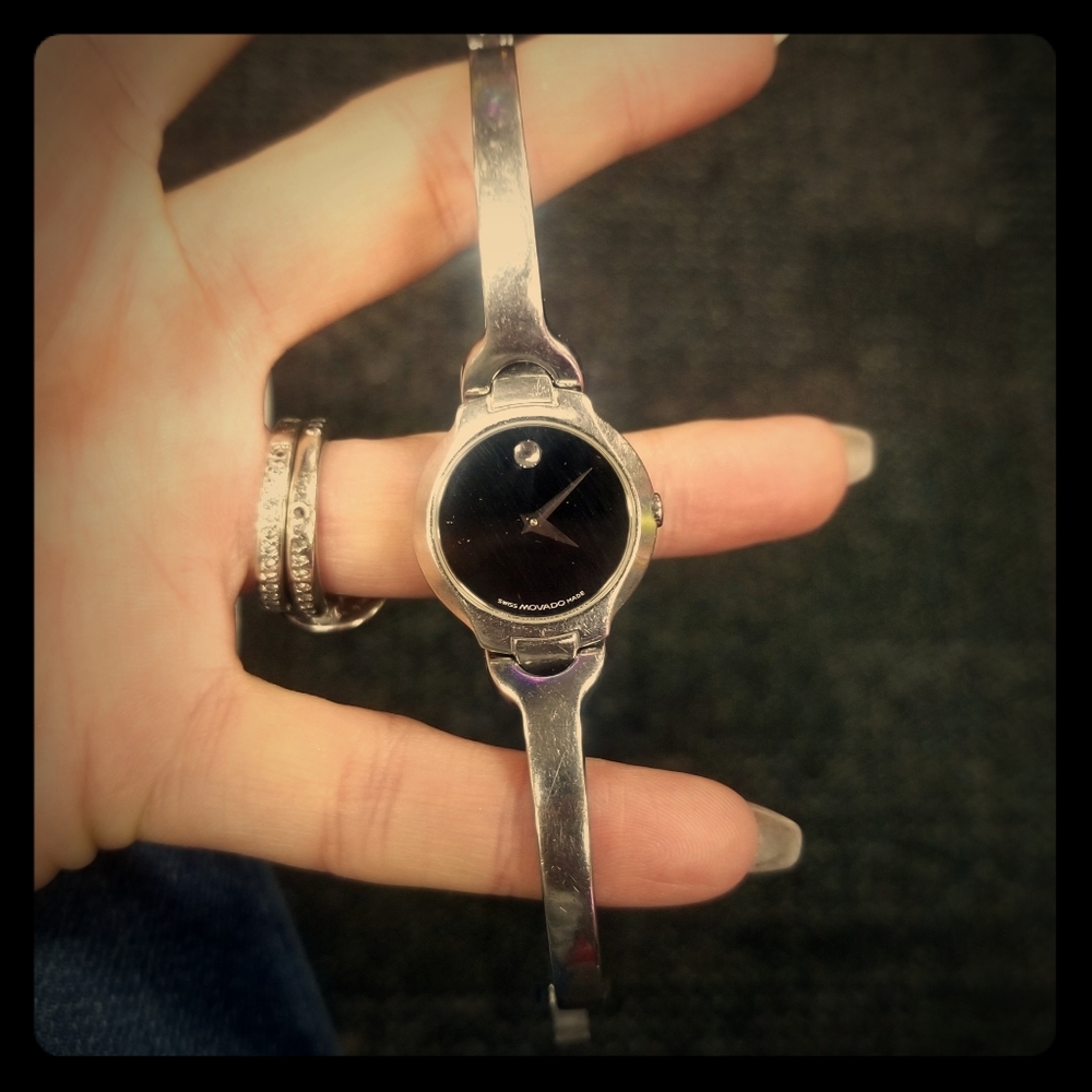 Movado Bela Watch Silver & Black face